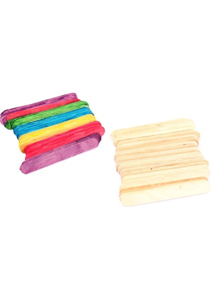 100'LÜ Karışık Dil Çubuğu Seti, Renkli ve Eğlenceli Çocuk Aktivite Malzemesi