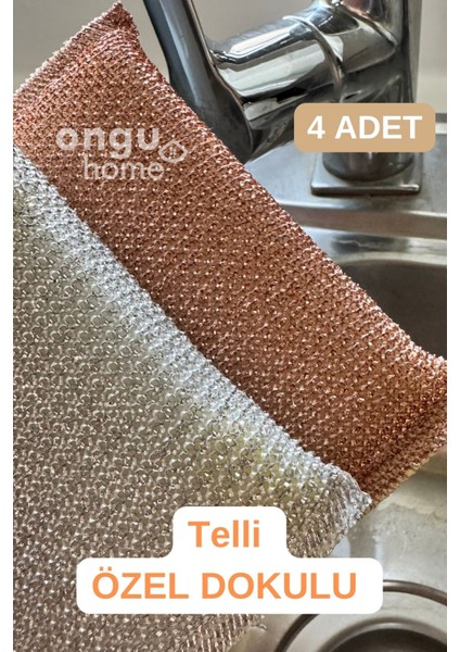 4'lü Özel Dokulu Bulaşık Süngeri Yağ ve Leke Çıkaracı Tel Dokulu Sünger Mutfak Temizlik Sünger Seti fiyatları