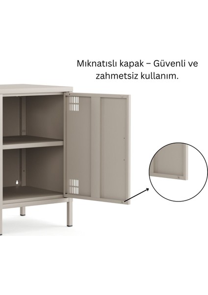 Pera Komodin Kapaklı 41,5 x 40 x 64,50 cm - 9 Renk Seçeneği Bulunmaktadır