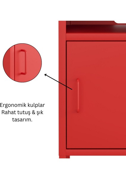 Pera Komodin Açık Raflı 41,5 x 40 x 64,50 cm - 9 Renk Seçeneği Bulunmaktadır