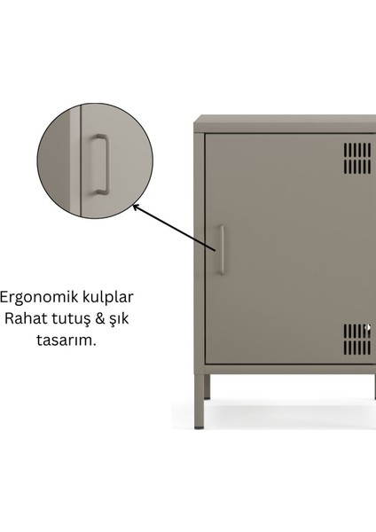 Pera Komodin Kapaklı 41,5 x 40 x 64,50 cm - 9 Renk Seçeneği Bulunmaktadır