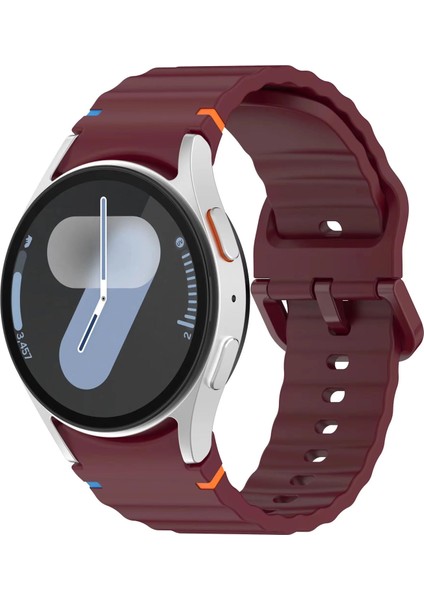 Samsung Galaxy Watch 7 40MM ile Uyumlu Wavy Style Tokalı Silikon Kordon Kayış - FC1101