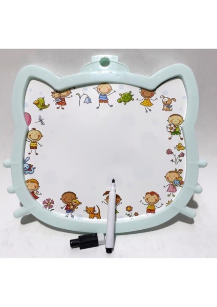 Iki Yüzlü 27X24CM Yazı Tahtası, Kalemlik ve Mıknatıslı, Silgili, Şık Tasarım