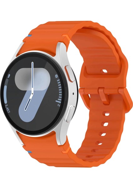 Samsung Galaxy Watch 7 44MM ile Uyumlu Wavy Style Tokalı Silikon Kordon Kayış - FC1101