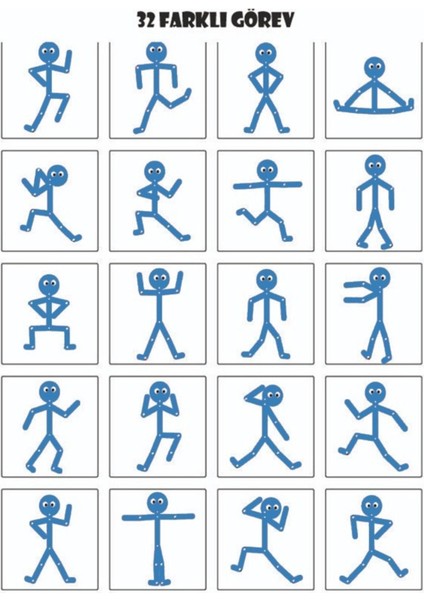 Mavi Ahşap Montessori Eğitici Çöp Adam Oyuncak, Aktivite ve Öğrenme Seti modelleri