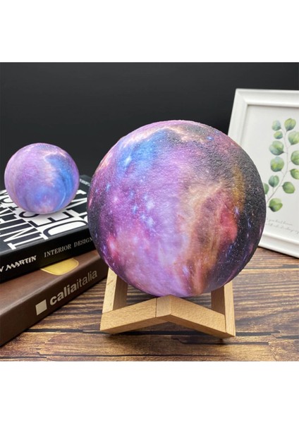 Ahşap Ayaklı 3D Galaksi Gece Lambası, Mor Renkli Dekoratif Işıklandırma fiyatları