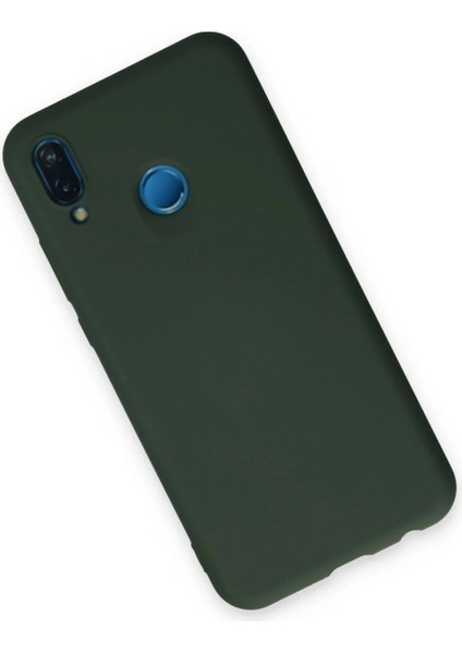 Huawei P20 Lite Kılıf Nano Içi Kadife Silikon - Koyu Yeşil modelleri