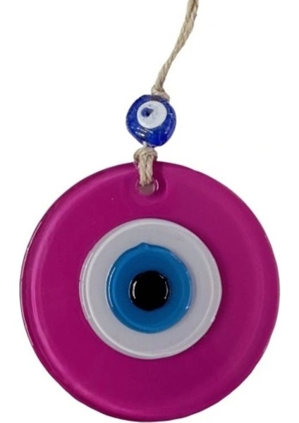 Renkli Nazar Boncuklu Duvar Süsü, 10 cm Cam Dekor, Şık ve Enerjik Havalı.