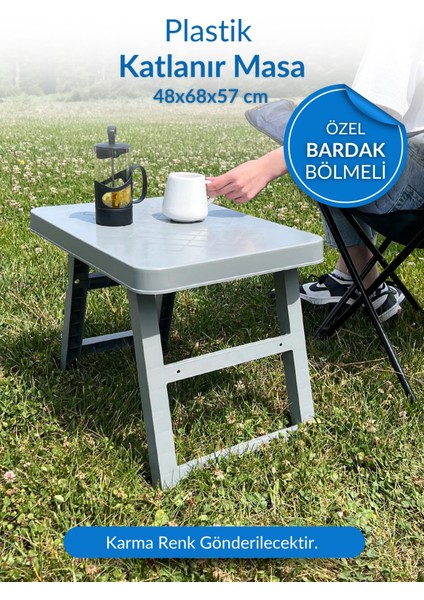 Katlanabilir Bardak Bölmeli Masa Piknik Masası Plastik Masa Taşınabilir Masa-1. Sınıf Kalite