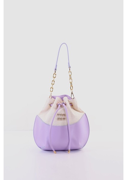 Mor Deri Detaylı Zincirli Çapraz ve Elden Tutma Saplı Şık Omuz Çantası