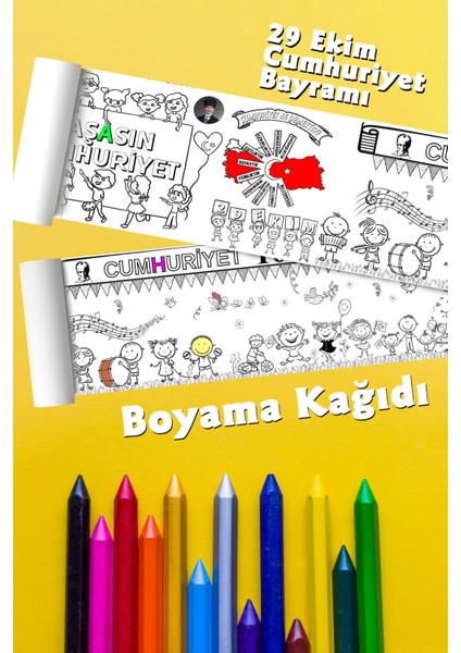 2,5 Metre Uzunlukta Büyük Boyama Kağıdı, Çocuklar Için Eğlenceli ve Eğitici Kullanım fiyatları