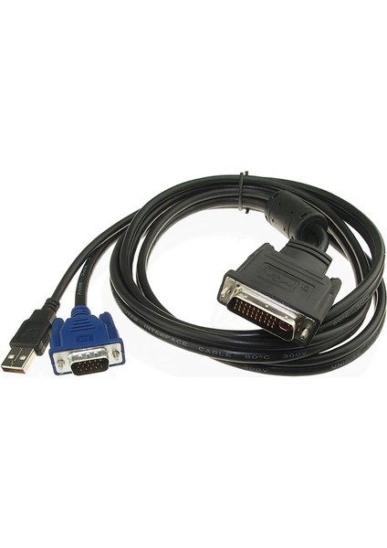 M1 DVI Da 30 + 5 Pin-15 Pimli VGA + USB Projektör Bağlantı Kablosu