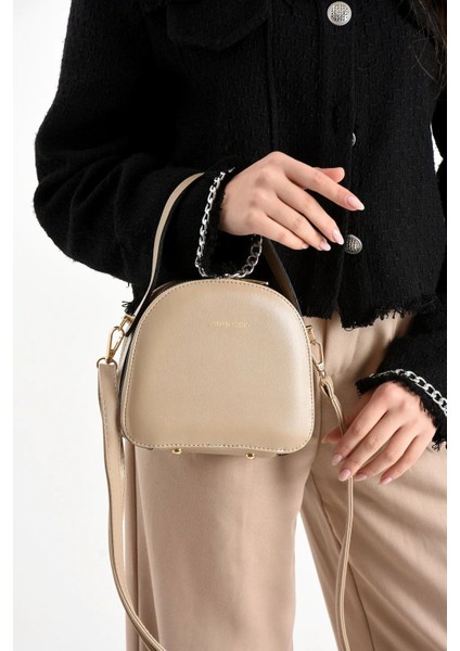 Bej Kadın 2 Bölmeli Uzun Çapraz Askılı Omuz Çantası fiyatları