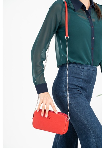 Kadın Omuz ve Çapraz Çanta, Kırmızı, 12X22, Şık ve Hafif Tasarım
