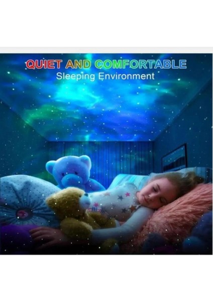 Yıldızlı Galaxy Astronot Gece Lambası, Çocuk Odası ve Dekorasyon Için Parlak Projeksiyon