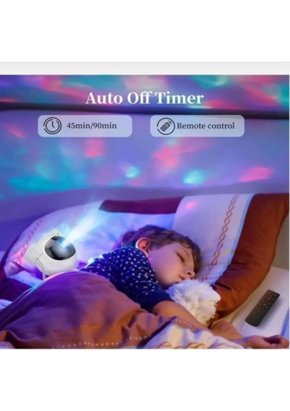 Yıldızlı Galaxy Astronot Gece Lambası, Çocuk Odası ve Dekorasyon Için Parlak Projeksiyon