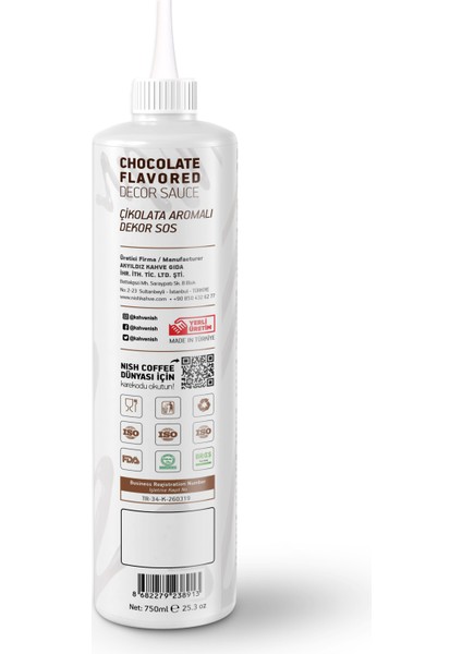 Nish Çikolata Aromalı Dekor Sos 750 gr fiyatları