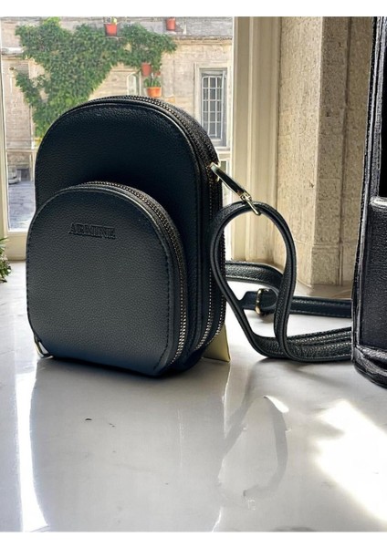 Şık Siyah El ve Kol Çantası, Kartlık ve Bileklik Hediyeli modelleri