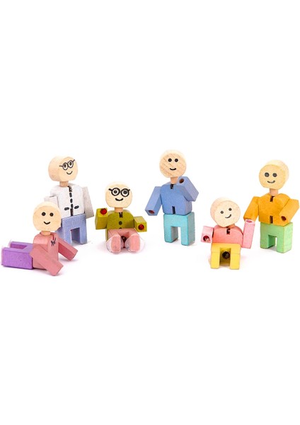 Ahşap - Lastik Adamlar Aile Seti