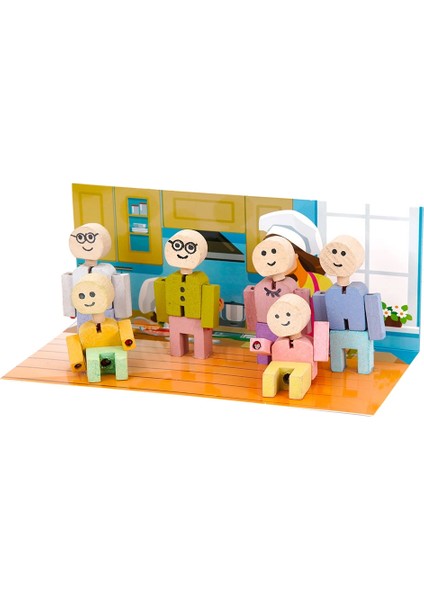 Ahşap - Lastik Adamlar Aile Seti fırsatları