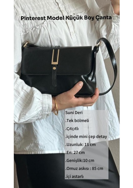 Şık ve Kullanışlı Küçük Boy Kadın Kol ve Omuz Çantası, Yumuşak Suni Deri Siyah indirimleri