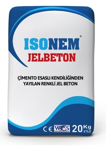 Isonem Çimento Esaslı Kendiliğinden Yayılan Renkli Jelbeton 20 kg Mavi