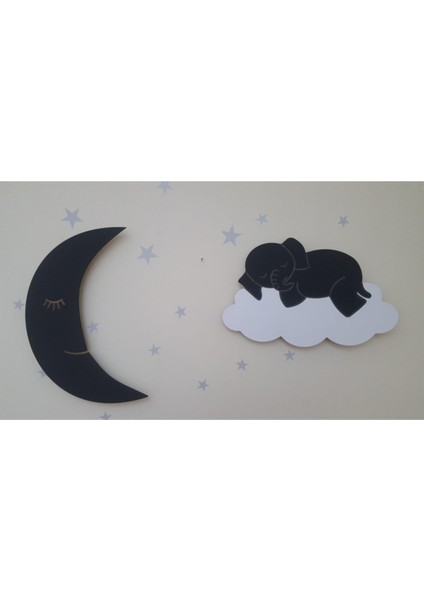 Çocuk Odası Dekoratif Siyah Gece Lambası, Şık ve Sıcak Aydınlatma