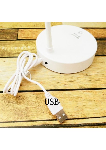 Dekoratif Dokunmatik Şarjlı 38CM LED Masa Lambası Ekru Renk modelleri