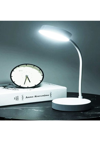 Dekoratif Dokunmatik Şarjlı 38CM LED Masa Lambası Ekru Renk indirimleri