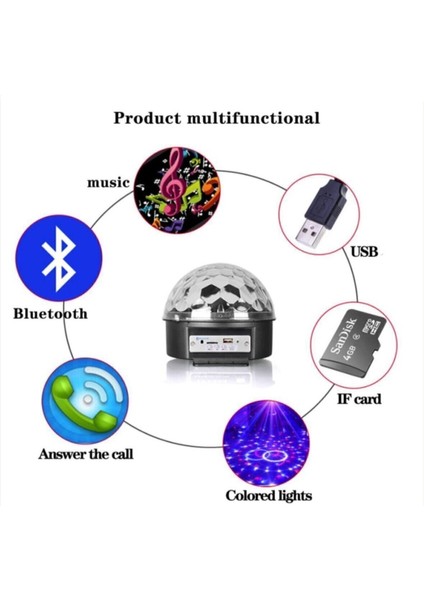 Renkli Küre Disko Topu Müzik Çalar, Enerjik ve Eğlenceli Atmosfer Için Ideal