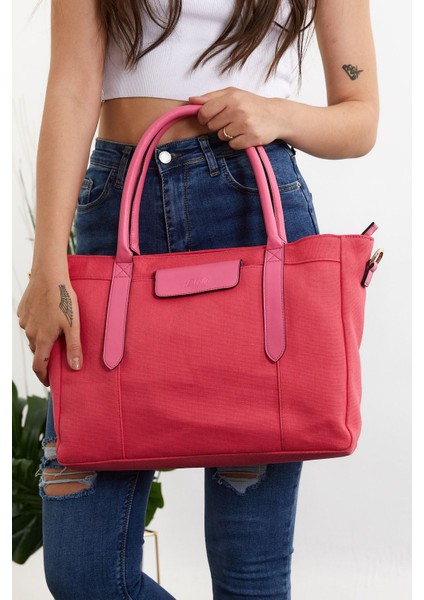 Pembe Kanvas Çanta, Günlük Kullanım, Şık ve Hafif Tasarım indirimleri