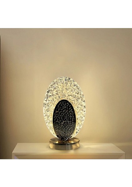 Şık Tavuskuşu Kristal Masa Lambası, USB Şarj, Oda Dekoru, Akrilik, Sarı