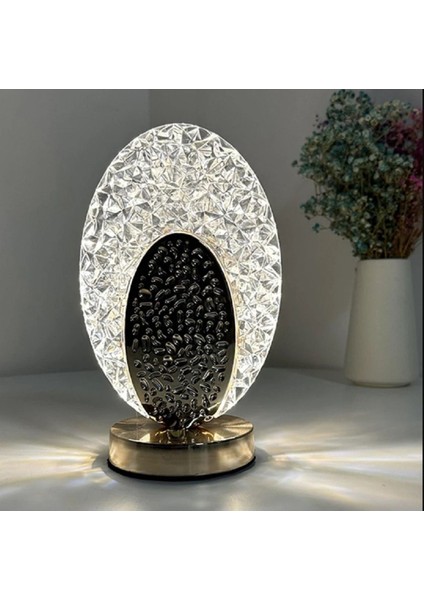Şık Tavuskuşu Kristal Masa Lambası, USB Şarj, Oda Dekoru, Akrilik, Sarı fırsatları