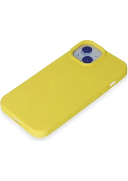 iPhone 15 Plus Kılıf Nano Içi Kadife Silikon - Sarı fırsatları
