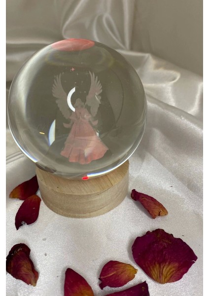 Renkli 3D LED Işık Cam Küre Kanatlı Melek 8 Cm, Güzel ve Parlak Dekoratif Obje modelleri