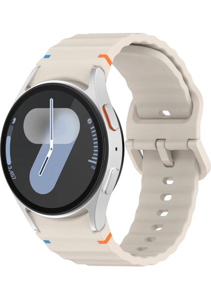 Samsung Watch 6 Classic 43MM ile Uyumlu Wavy Style Tokalı Silikon Kordon Kayış - FC1101