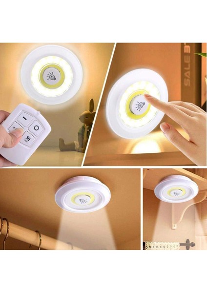 Renkli Yapışkanlı Uzaktan Kumandalı LED Spot Işık, Kolay Montaj fiyatları