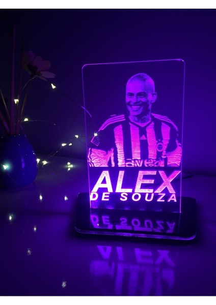 Renkli 3D LED Gece Lambası, Mor Işık, Dekoratif ve Şık Tasarım