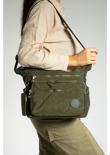 Haki Renkli Şık Kılıflı Kadın Çapraz Çanta