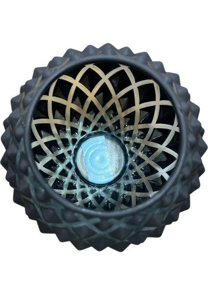 Petek Desenli Siyah Yuvarlak VAZO(13X16CM) fiyatları