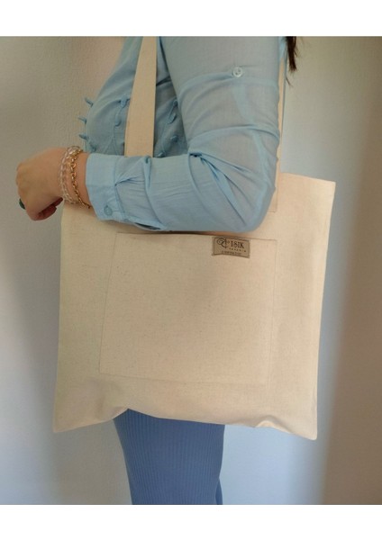 Bej Kanvas Tote Çanta, 4 Cepli, Şık ve Hafif Günlük Kullanım Için modelleri