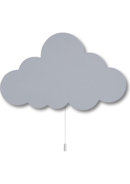 Ahşap Bulut Tasarımlı Çocuk Odası Aydınlatması Gri Renk