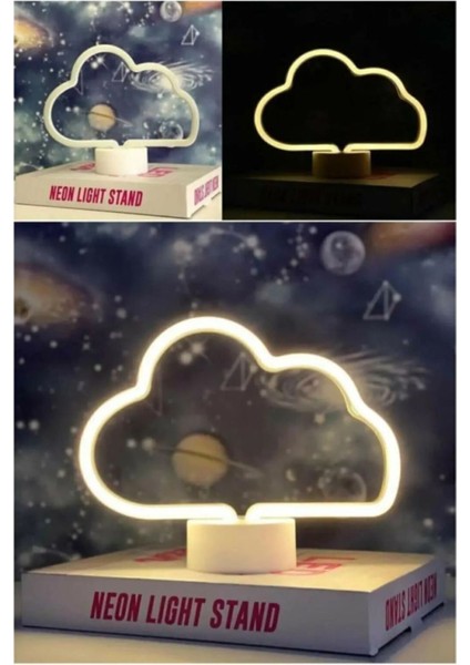 Renkli Bulut Tasarımlı LED Masa ve Gece Lambası, Şık ve Canlı Aydınlatma