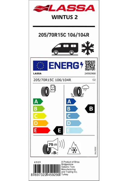205/70 R15C 106/104R Wintus 2 Hafif Ticari Oto Kış Lastiği (Üretim Yılı:2025) fiyatları