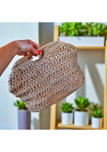 El Yapımı Hasır Çanta (Büyük Boy / Astarlı)