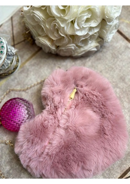 Pembe Kalpli Peluş Çanta, Özel Günler Için Şık ve Sevimli Hediye Seçeneği fiyatları