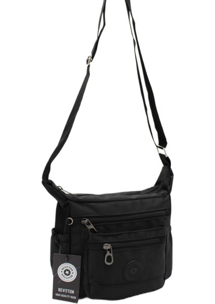 Şık Siyah Kumaş Kadın Çapraz Omuz Çanta, Hafif ve Kullanışlı Tasarım