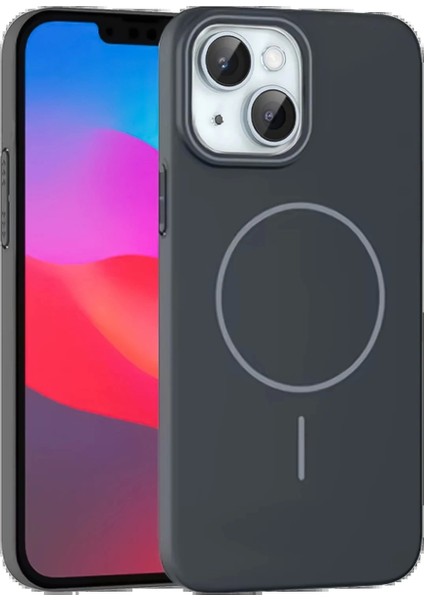 iPhone 15 Plus Broş Magsafe Kapak - Füme