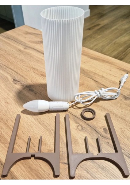 Dairesel Ayaklı Masa Lambası, 25CM, Zarif ve Şık Tasarım, Beyaz Renk fiyatları