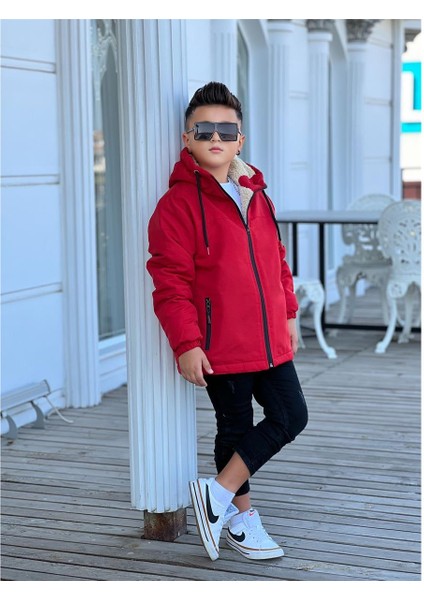 Erkek Çocuk Kapüşonlu Içi Kürklü Mont KM3050 modelleri